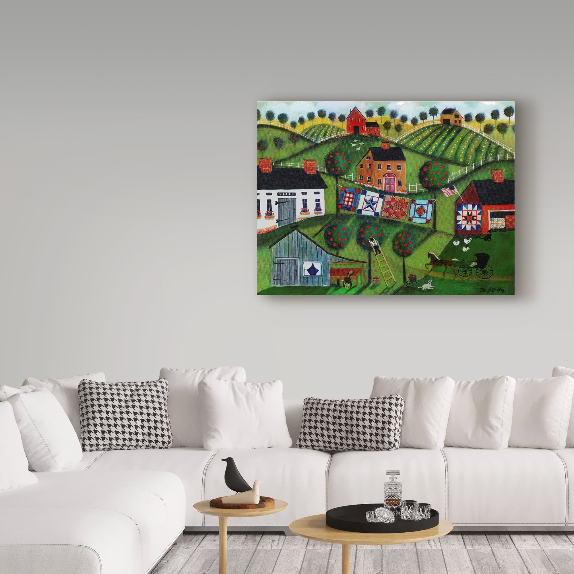 Trademark Fine Art 'Amish Folk Art Quilts' Canvas Art by Cheryl Bartley