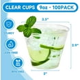 thumbnail image 2 of 9 oz 100 packs Clear Disposable Plastic Cups, Durable Plastic Cups Tumblers, Perfect for Parties, Wedding and Festival Events, 2 of 7