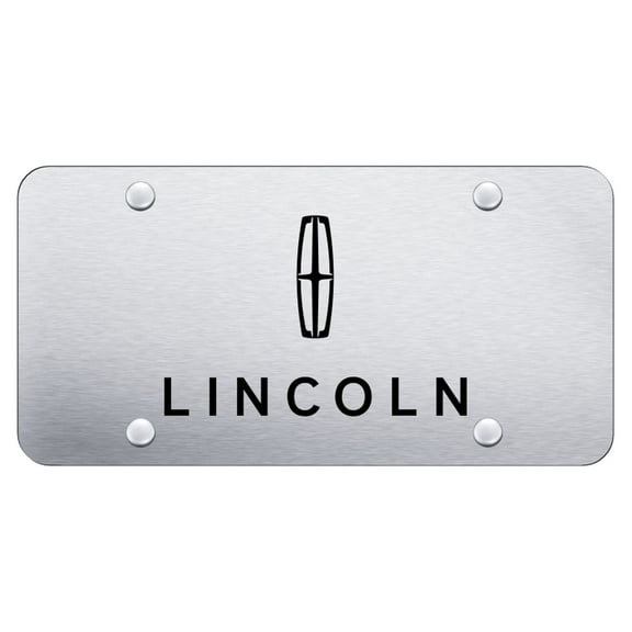 Lincoln Laser Etched Logo License Plate (Brushed Chrome)