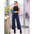 thumbnail image 4 of Women'S Cargo Business Work Casual Trousers with Pockets Navy Blue XL, 4 of 9