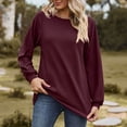 thumbnail image 2 of Women's Long Sleeve Shirts Crew Neck Casual Tops Fashion Fall Basic Tunic Pullover Blouses, 2 of 9