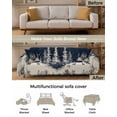 thumbnail image 3 of Navy Blue Christmas Sofa Covers for 3 Cushion Couch, Washable Sectional & L Shape Couch Covers for Dogs/Cats/Kids, Forest Reindeer Winter Snowflake Non Slip Sofa Slipcover Futon Cover 71''x150'', 3 of 8