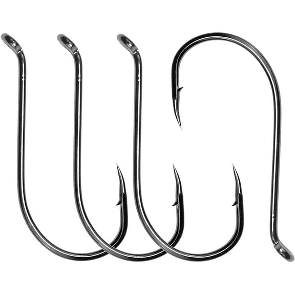 OROOTL Fishing Octopus Hooks, 100pcs Offset Hook Sport Circle Hooks High Carbon Steel Strong Barbed Hooks