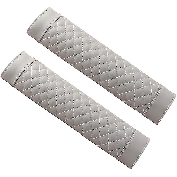 Paquete de 2 (beige) Almohadillas universales para cinturón de seguridad de automóvil, almohadillas para hombros de varios colores para cinturón de seguridad, superficie de terciopelo
