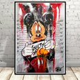thumbnail image 1 of Disney Cartoon Characters Canvas Poster Graffiti Mickey Mouse Donald Duck Home Room Decor Wall Art Painting Mural Print Pictures30X40cm Unframed Gao Jinjia LED, 1 of 2