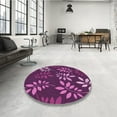 thumbnail image 4 of Ahgly Company Machine Washable Indoor Square Transitional Orchid Purple Area Rugs, 3' Square, 4 of 7