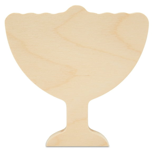 Chunky Menorah Cutout 4-inch, Pack of 2 Tier Tray Decor, Chanukah Gift, Menorah Decoration for Hanukkah Arts and Crafts, by Woodpeckers