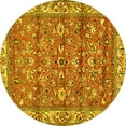 thumbnail image 1 of Ahgly Company Indoor Round Persian Yellow Traditional Area Rugs, 5' Round, 1 of 4