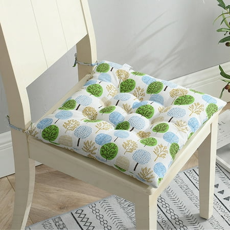 

Printing Chair Cushion with Strap Decorative Square Cushion Soft Multi-Color Office Dining Stool Non-Slip Pad Cotton Flax Sofa Pillow - 15.75 x 15.75