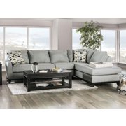 Transitional Gray Fabric Sectional Sofa Furniture of America SM1117 Bridie
