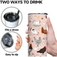 thumbnail image 3 of 20 oz Chicken Tumbler with lid and Straw,Chicken Cup Coffee Travel Mug,Chicken Gifts for Chicken Lovers Rooster Stuff Decor Accessories, 3 of 6