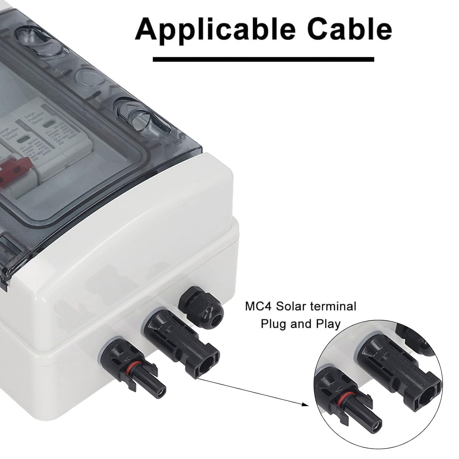 PV Combiner Box, Solar Photovoltaic Combiner Box, Outdoor Breaker Box with DC500V 32A Circuit Breaker for Solar Panels System