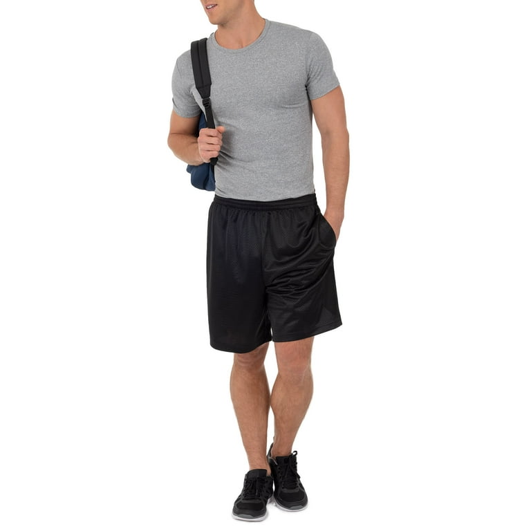 Athletic Works Men's 8 Active Ricehole Mesh Shorts, 2-Pack, up to 3XL 