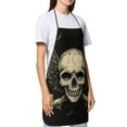 thumbnail image 4 of Pofeuu Gothic Winged Skull Print Aprons with Pockets, Cute Aprons for Kitchen, Cooking, Server, Barber, Chef Apron, 4 of 7