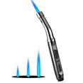 thumbnail image 2 of Yeuligo Torch Lighters, 7.6in Long Butane Lighter with Visible Window, Adjustable and Refillable Lighter for Kitchen Fireplace Camping Candle Grill BBQ Fireworks.Gas Not Included(Black), 2 of 4