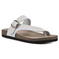 thumbnail image 2 of White Mountain Womens Carly Textured Leather Slide Sandals, 2 of 5