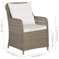 thumbnail image 4 of vidaXL Chaises d'Extérieur avec Coussins 2 Pcs Rotin Synthétique Brun, 4 of 5