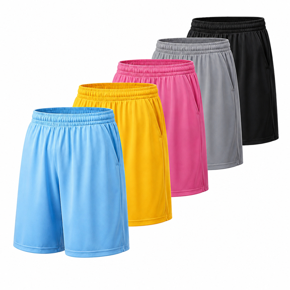 Men’s Athletic Shorts 5-Pack, Quick-Dry Breathable Loose Fit Basketball Workout Shorts with Elastic Waist for Running Gym Training