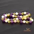 thumbnail image 4 of Amberalia knotted Baltic Amber Necklace with Amethyst, GIA Certificated - for natural remedies - Boost immune System - Lemon-Quartz-Amethyst 12.5”, 4 of 7