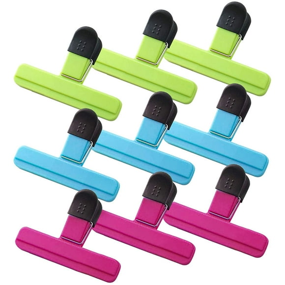 9 Pcs Chip Bag Clips, Good Grips Bag Clips, Multipurpose Bag Clips Pack of 9 Chip Bag Clips, Assorted Sizes Food Bag Clips Plastic Heavy Seal Grip