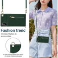 thumbnail image 3 of Crossbody Phone Case for iPhone Xs/X Case with Card Holder for Women,iPhone Xs Case Wallet with Strap Lanyard for Men,PU Leather Magnetic Clasp with Kickstand 5.8",Green, 3 of 18