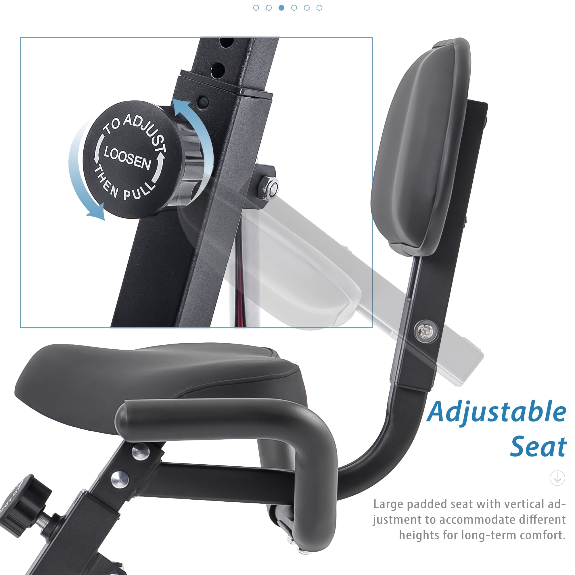 LuckyNote Folding Exercise Bike, 2-in-1 Upright & Recumbent X-Bike with 16-Level Magnetic Resistance, 350 LBS Capacity, White