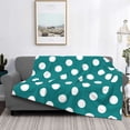 thumbnail image 2 of Fotbe Teal And White Polka Dot Manta de Franela con Estampado, Manta Ultrasuave para Cama, Sofá, Auto, Hipoalergénica y Antibolitas-50"x40", 2 of 6