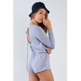 thumbnail image 4 of Saronite Basics Round Neck Long Sleeve Tie-back Rayon Romper Set (Women's), 4 of 4
