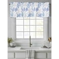 thumbnail image 4 of Blue Ombre Coral Curtain Valances for Windows, Summer Coastal Ocean Life Kitchen Valance Window Treatment, Light Filtering Block Curtains for Bathroom/Bedroom/Living Room 42'' x 12'', 4 of 9