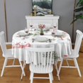 thumbnail image 2 of White Christmas Snowman Pattern Round Tablecloth 60"x60",Wrinkle Wipeable Table Cloth for Kitchen Dining Room Picnic Patio Party, 2 of 6