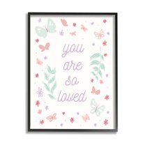 Stupell Industries Floral You Are So Loved Botanical & Floral Painting Black Framed Art Print Wall Art, 24 x 30