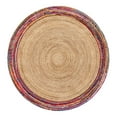 thumbnail image 3 of Unique Loom Braided Jute Collection Area Rug - Manipur (8' Round Natural/Blue), 3 of 6
