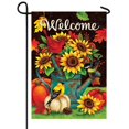 thumbnail image 1 of Sunflower Birds Welcome Flags Double Sided Autumn Thanksgiving Garden Flag, 1 of 8