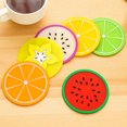 thumbnail image 1 of Posavasos de gel de sílice con forma de fruta de color gelatina Xeyise, creativos, antideslizantes, con aislamiento, 1 of 8