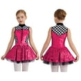 thumbnail image 6 of renvena Girls Sequin Racer Dress Checkered Speed Race Car Driver Jumpsuit Sparkle Racing Hot Pink 14, 6 of 7