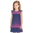thumbnail image 1 of Balery Violet Glitter Camisón de princesa para niñas, pijama de algodón con mangas abullonadas, suave y bonito.-Large, 1 of 6