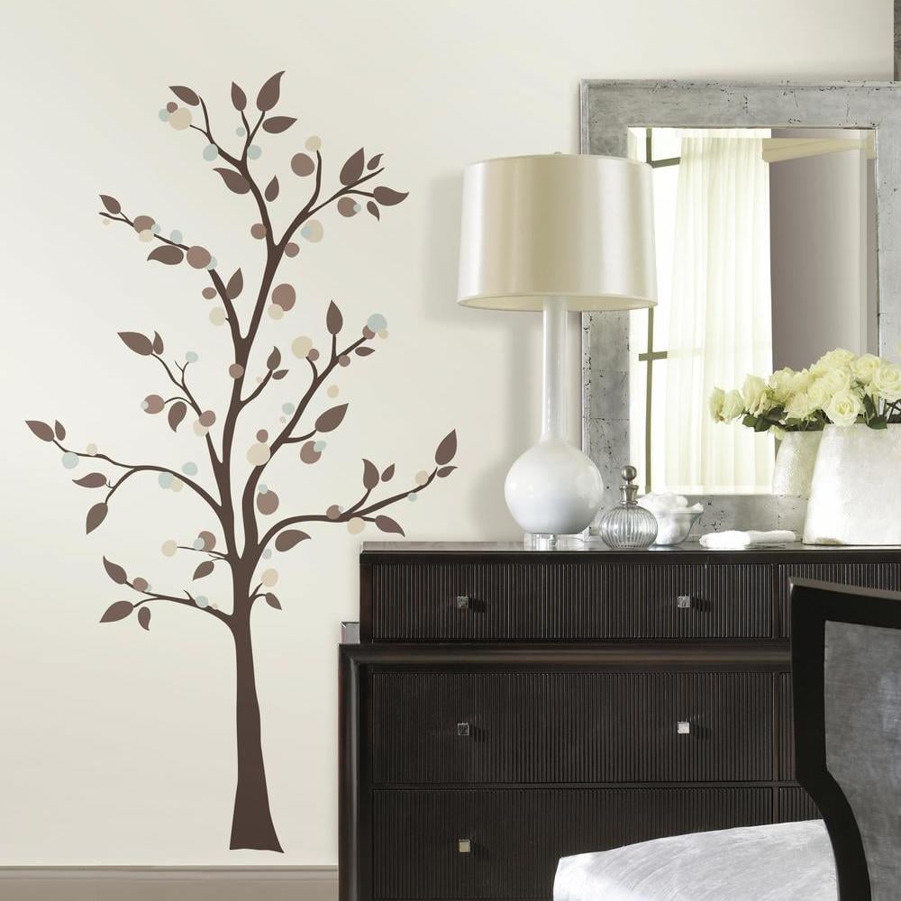 RoomMates Mod Tree Black Peel and Stick Giant Wall Decals 37.75W in. x 68.25H in.