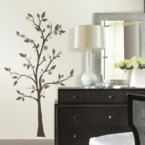 RoomMates Mod Tree Black Peel and Stick Giant Wall Decals 37.75W in. x 68.25H in.
