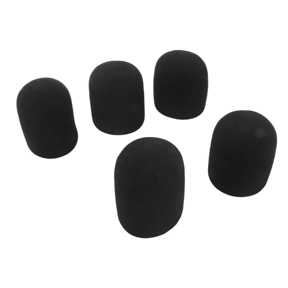 GJX 5Pcs Microphone Wind Screen Mic Cover Windshield Sponge Accessory Set Kit Black