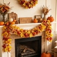 thumbnail image 5 of EWASWON Artificial Fall Maple Leaves Garland 68.9 Inch Hanging Vine for Thanksgiving Mantel Fireplace Home Autumn Decor Multicolor, 5 of 6