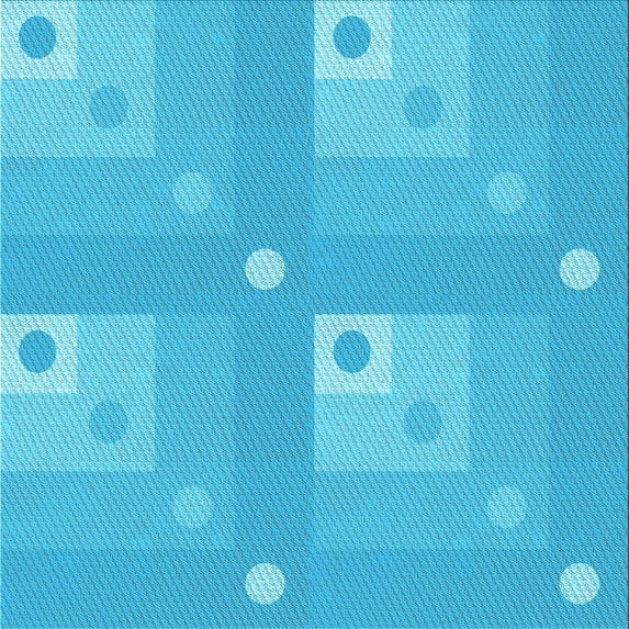 Ahgly Company Machine Washable Indoor Square Transitional Bright Cyan Blue Area Rugs, 6' Square
