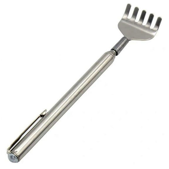Portable Extendable Back Scratcher,Extendable Back Scratcher for Men,Portable Telescopic Metal Back Scratchers/Hand Massager with Pocket Clip for Birthday,Christmas Gifts,Claw Back Scratchers