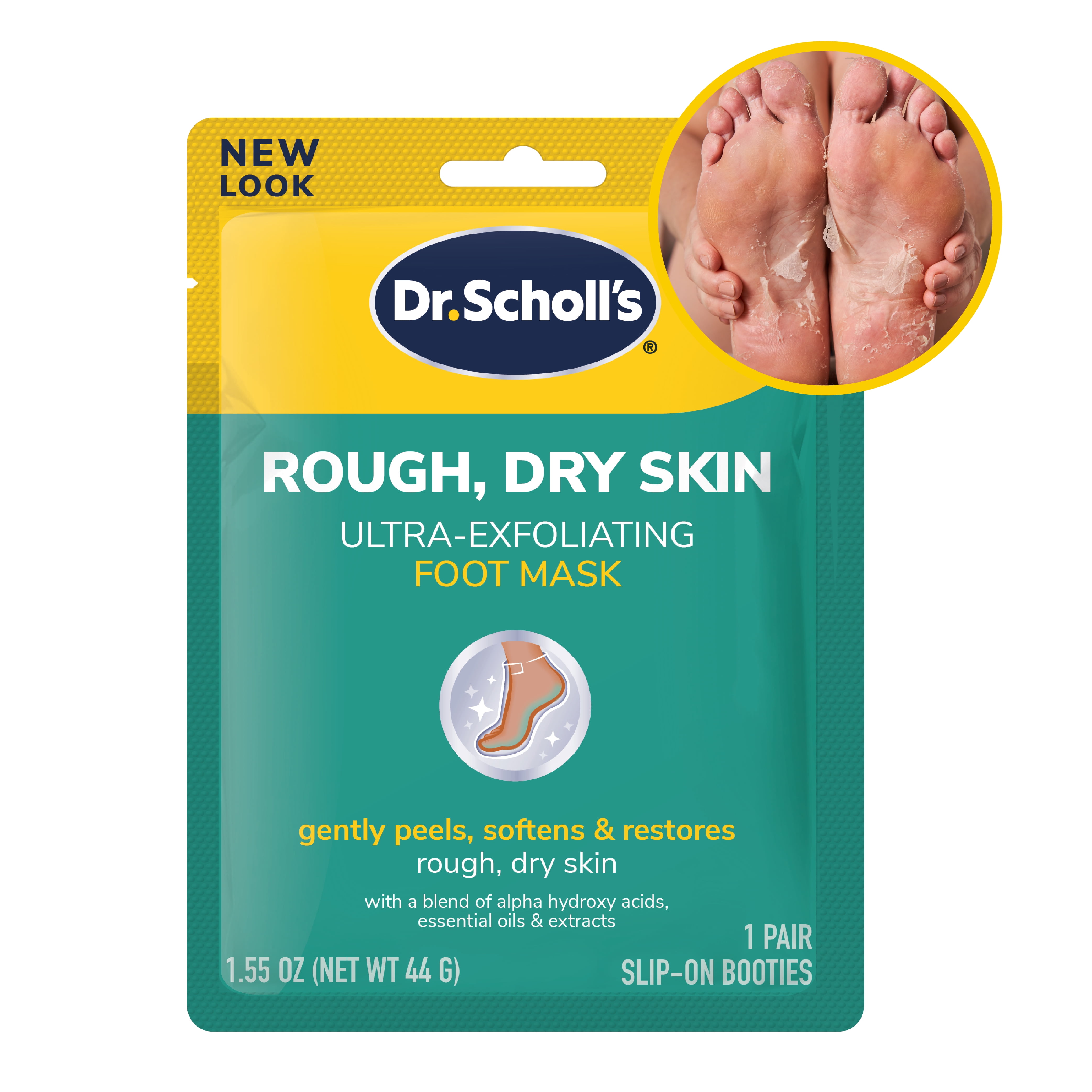 Dr. Scholl s Rough Dry Skin Ultra Exfoliating Foot Mask Peels Softens Skin with Urea 1 Pair Walmart