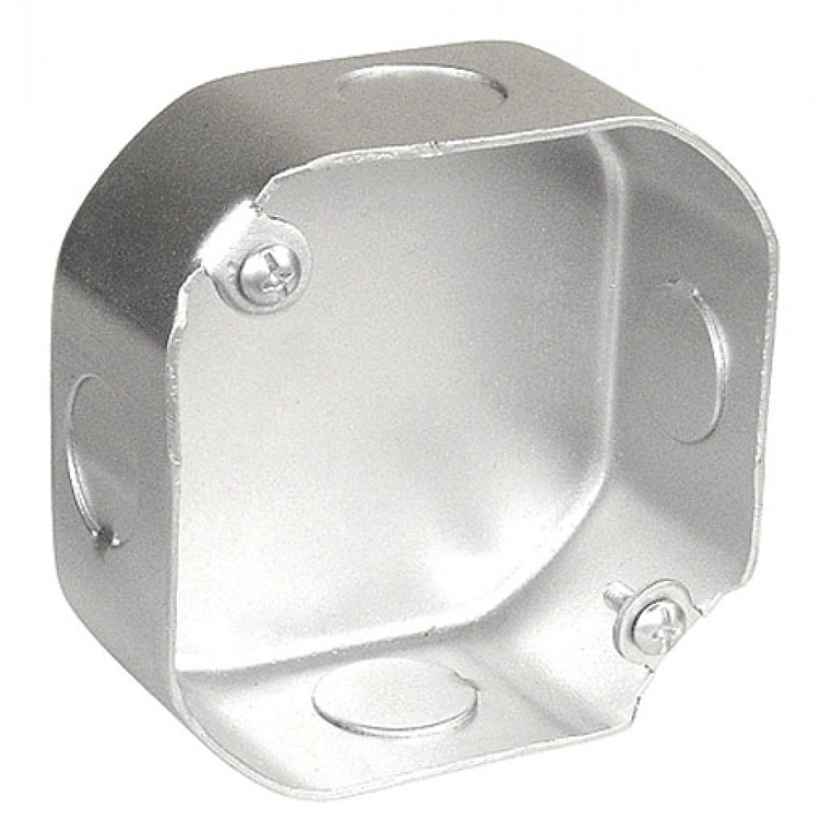 2 Pcs, 4 In. Octagon Box, 11/2 In. Deep, Blank Bottom, 1/2 In