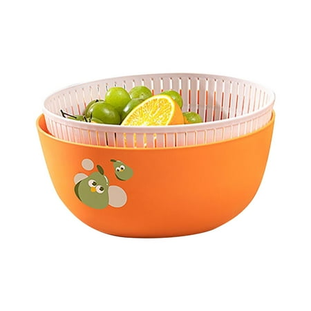 

Big Sale! Yiteos Drain Basket Washing Basin Kitchen Hot Pot Platter Double Layer Washing Basket Home Living Room Plastic Fruit Washing Basket Drain Drain Rack Clearance 1X Drainer