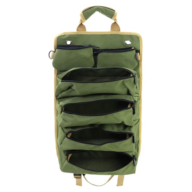 Bolsa de herramientas de hardware rollo de herramientas para colgar con múltiples bolsillos tela Oxford botiquín de primeros auxilios para coche