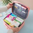 thumbnail image 4 of First Aid Kit, Pink，2 Pcs Portable Medical Box, Medicine Storage Bag, Empty First Aid Kit for Emergency Situations at Home Office Travel, 4 of 7