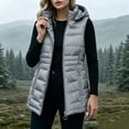 thumbnail image 6 of Ghalytn Women's Hooded Puffer Vest, Sleeveless Zip-Up Quilted Jacket with Drawstring Hem and Pockets, 6 of 7