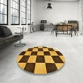 thumbnail image 4 of Ahgly Company Machine Washable Indoor Round Abstract Bakers Brown Area Rugs, 4' Round, 4 of 7