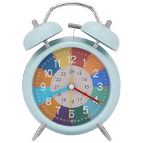 Unique Bargains Non-Ticking Alarm Clock for Home Decor Blue 4.3"L x 2.2"W x 6.3"H